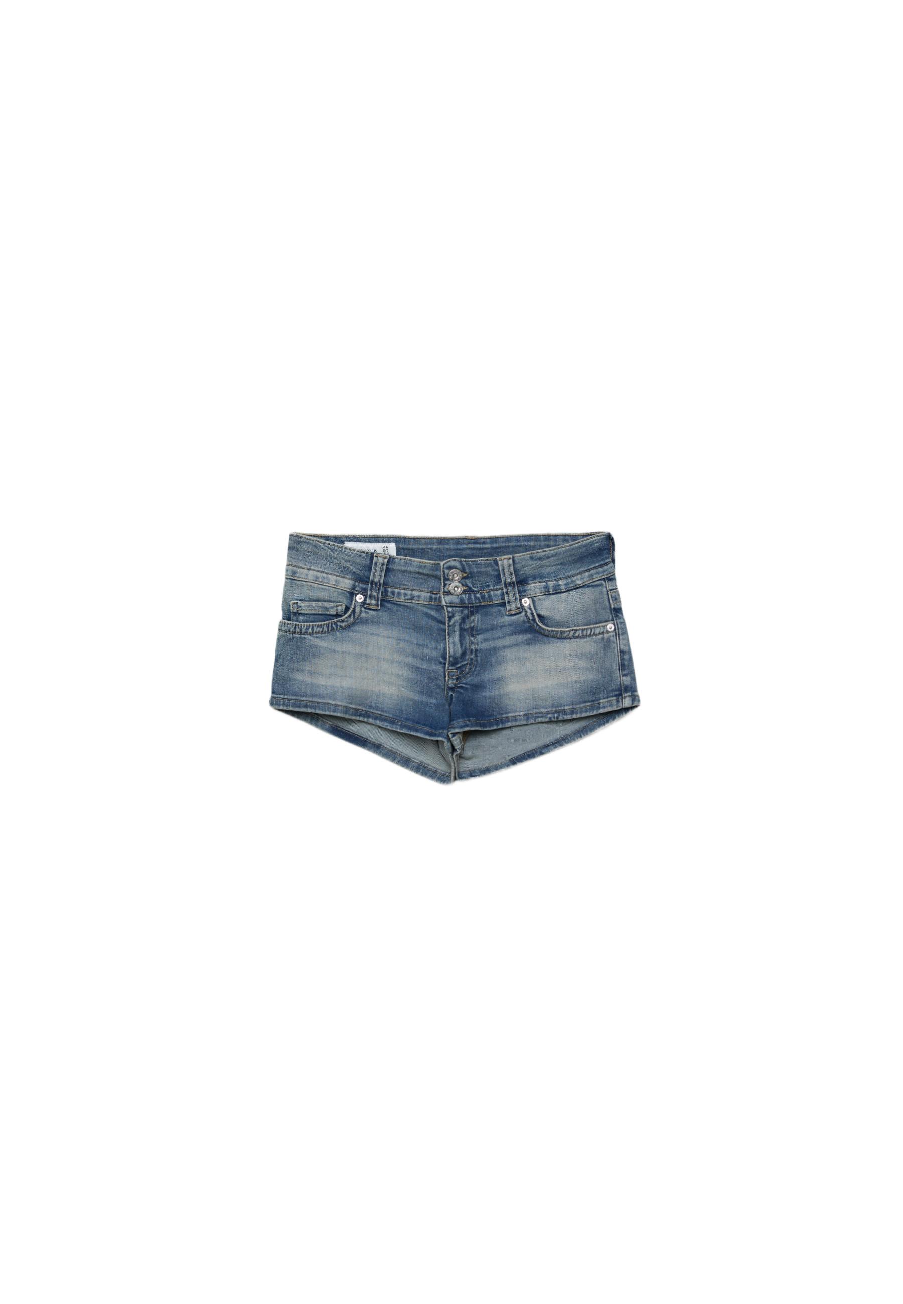 D76 denim mini shorts — OVERDYED BLUE DENIM