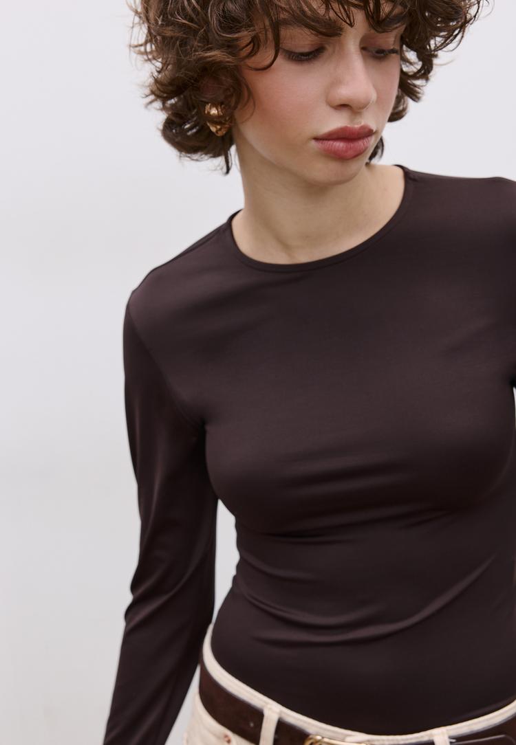 body manga larga poliamida