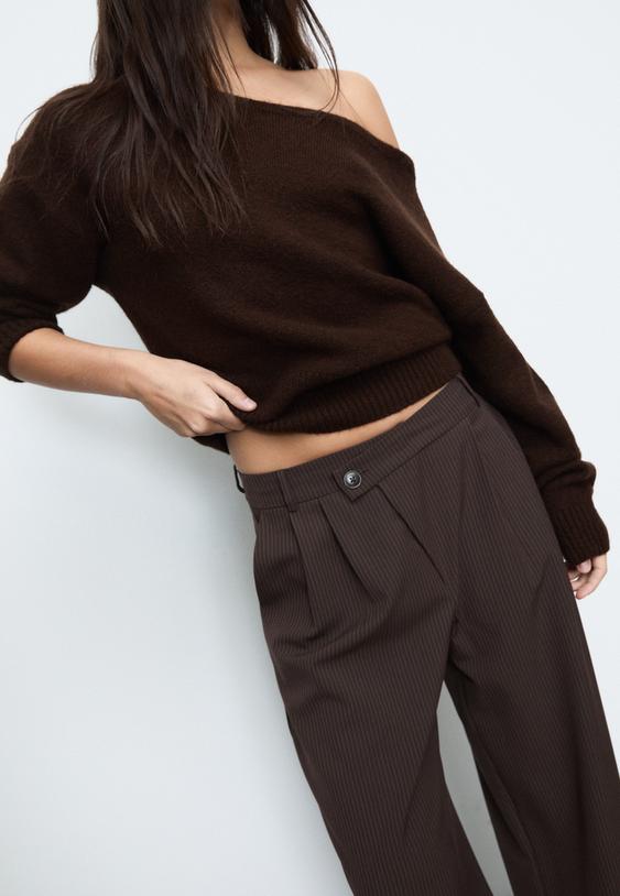 pantalon vestir casual cintura cruzada rayas