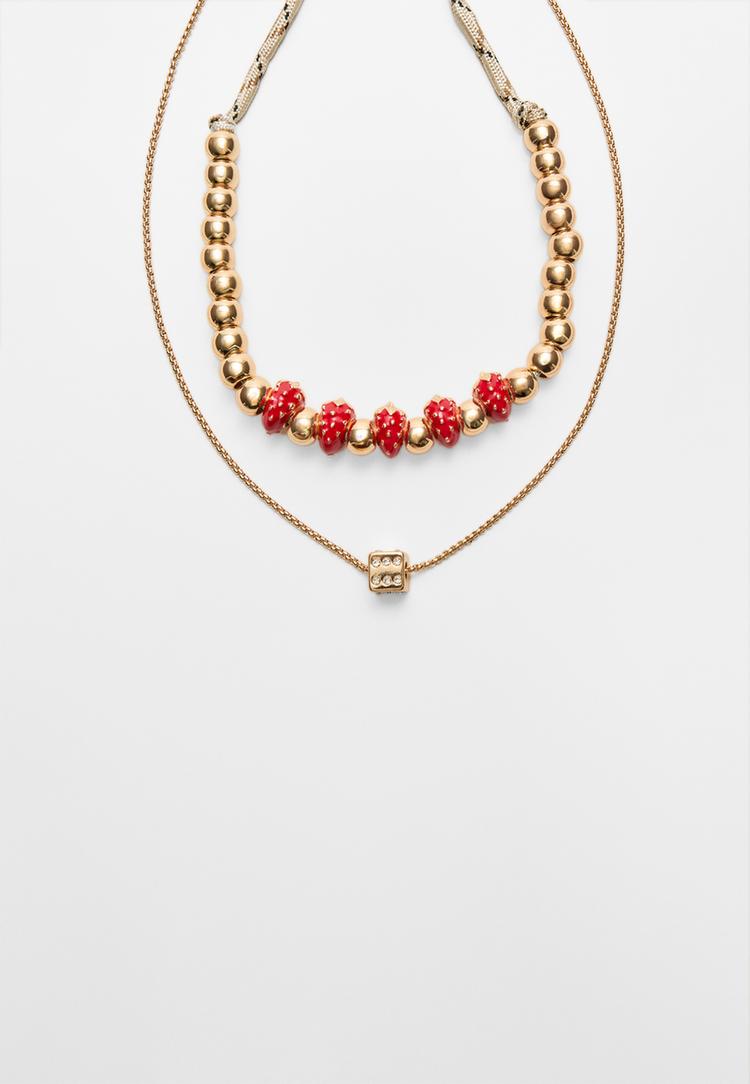 set 2 collares fresas