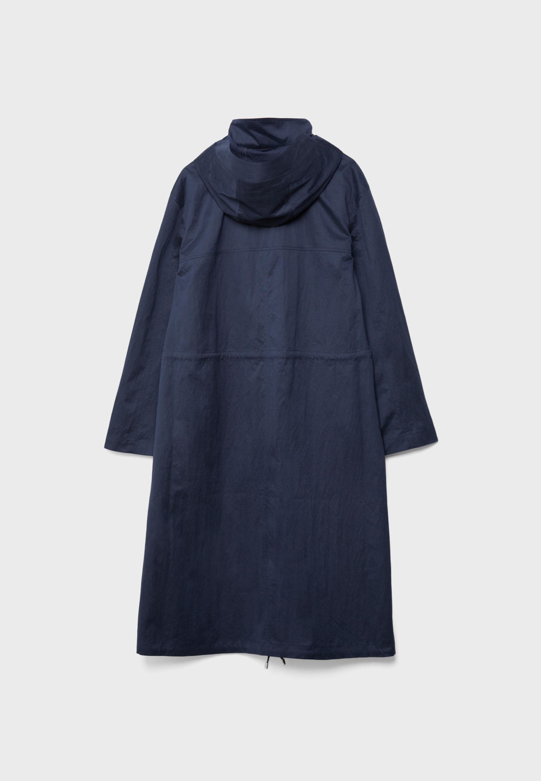 Long flowing parka — Navy blue