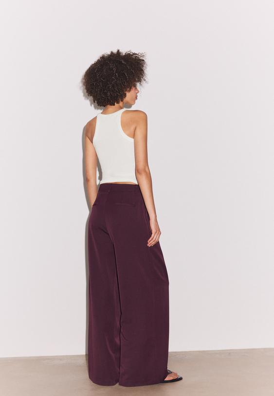 pantaloni eleganti gamba larga con pinces