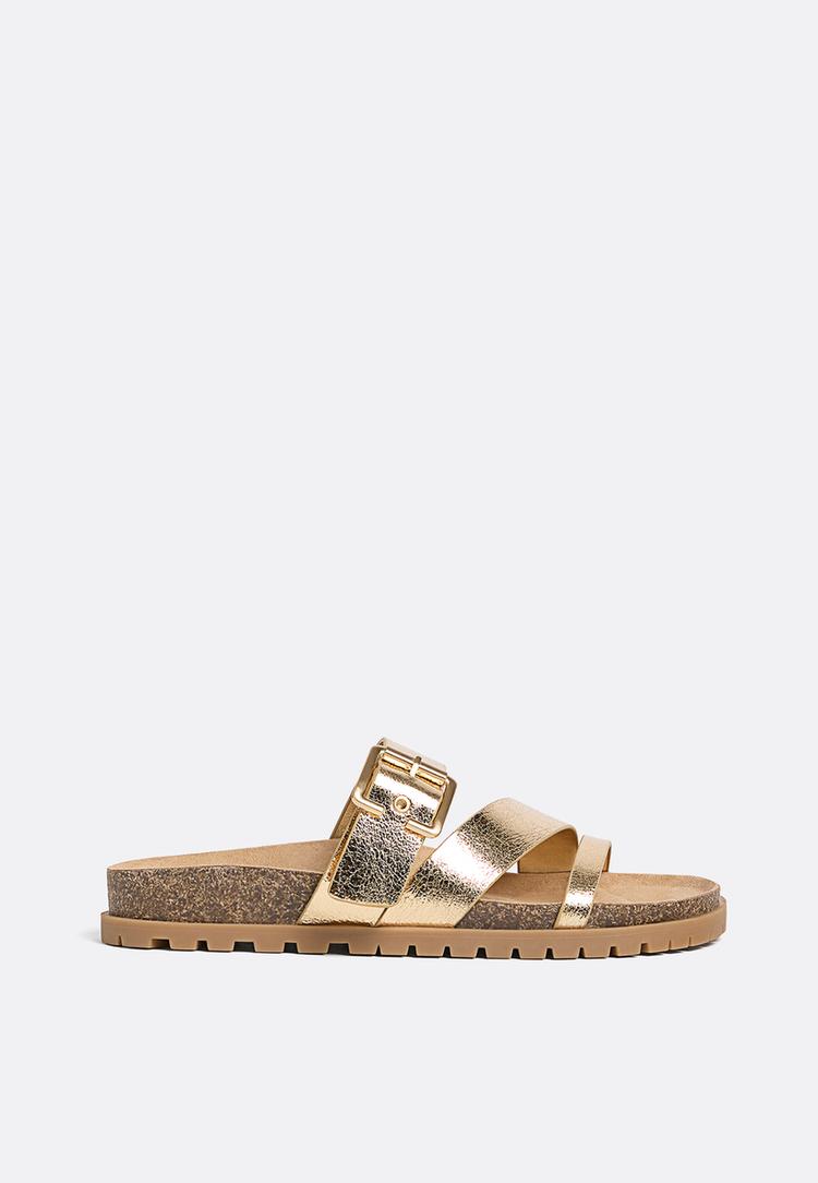 sandalias planas de tiras