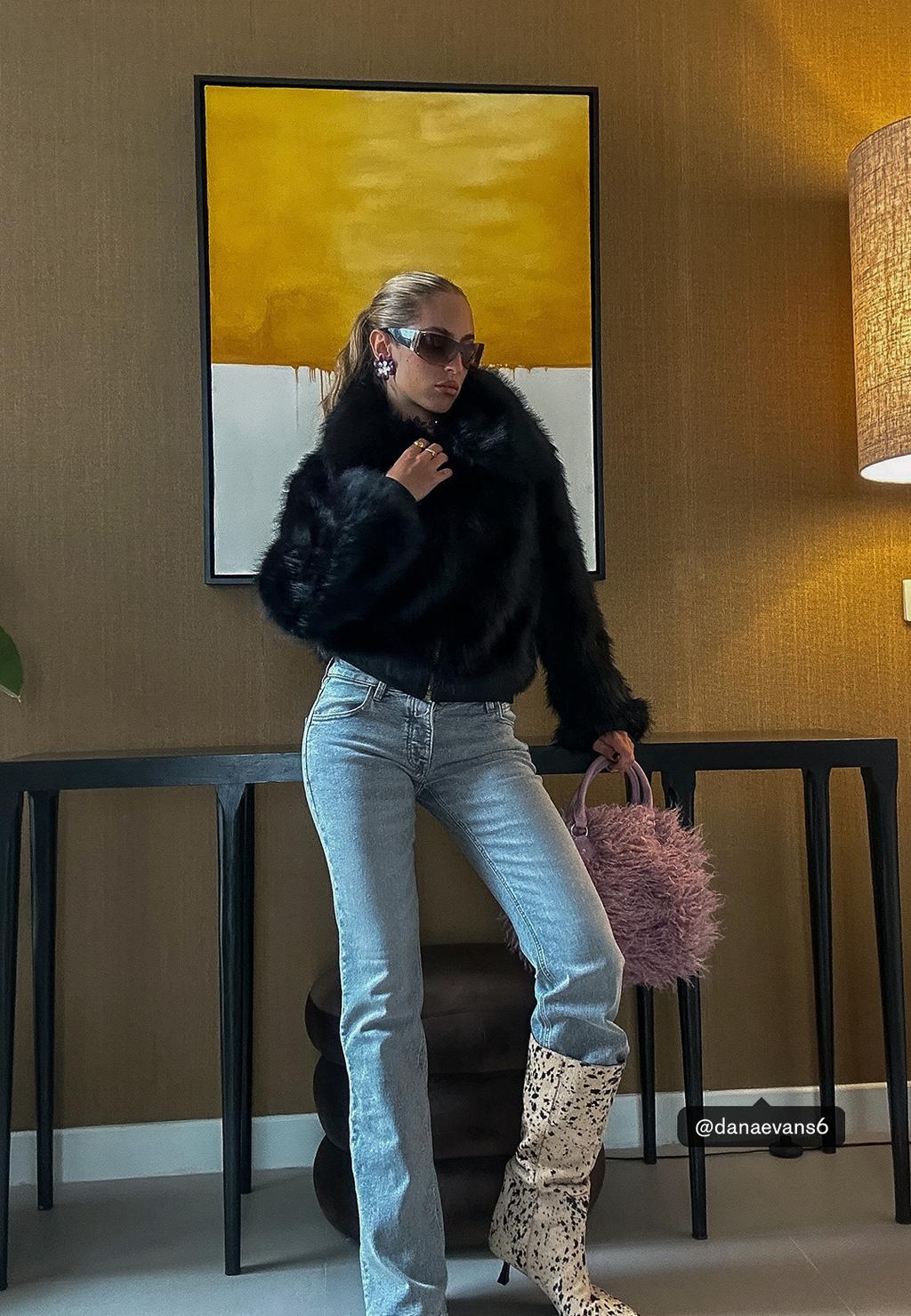 Blouson fausse fourrure zippé