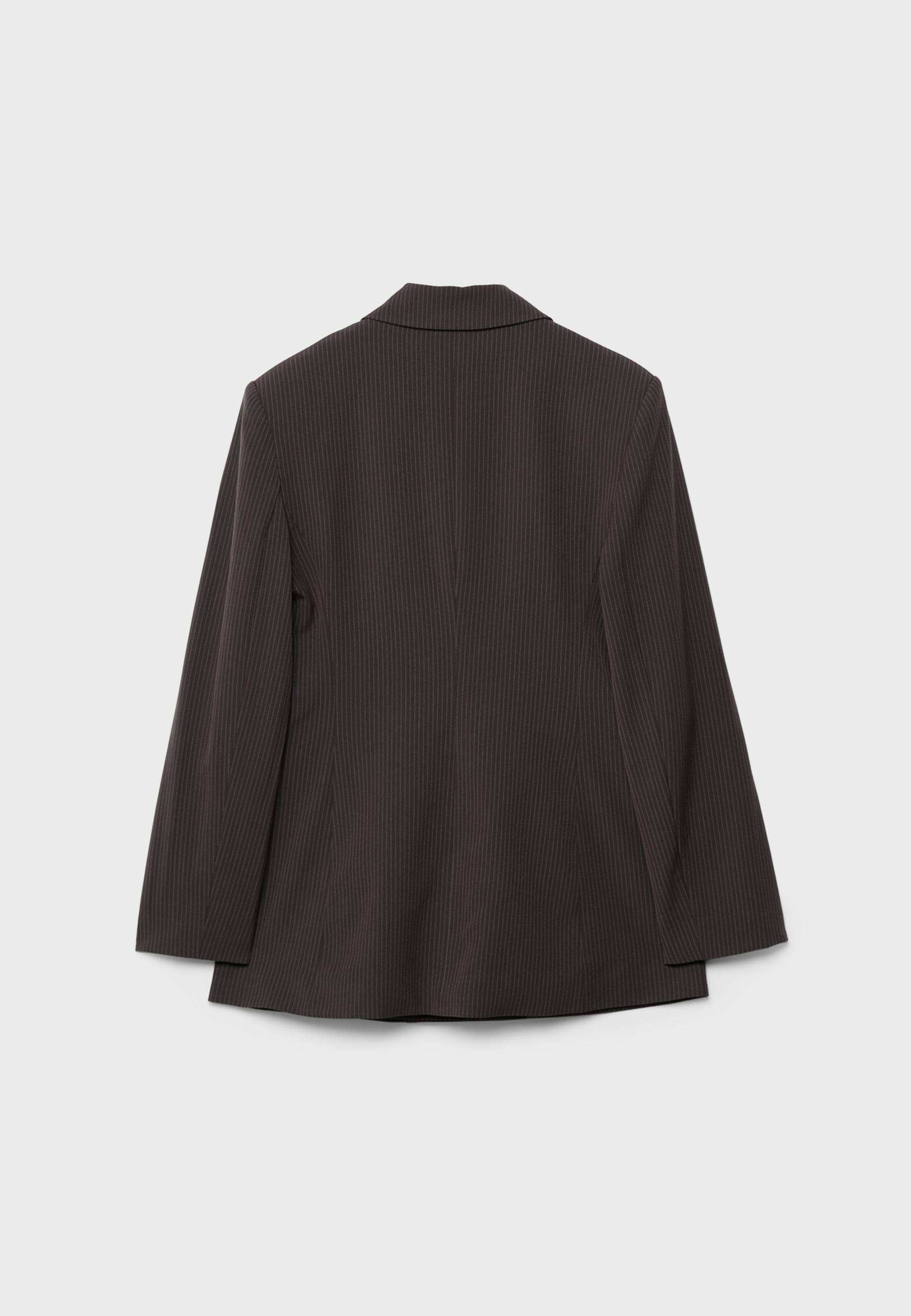 Striped fitted blazer — Brown
