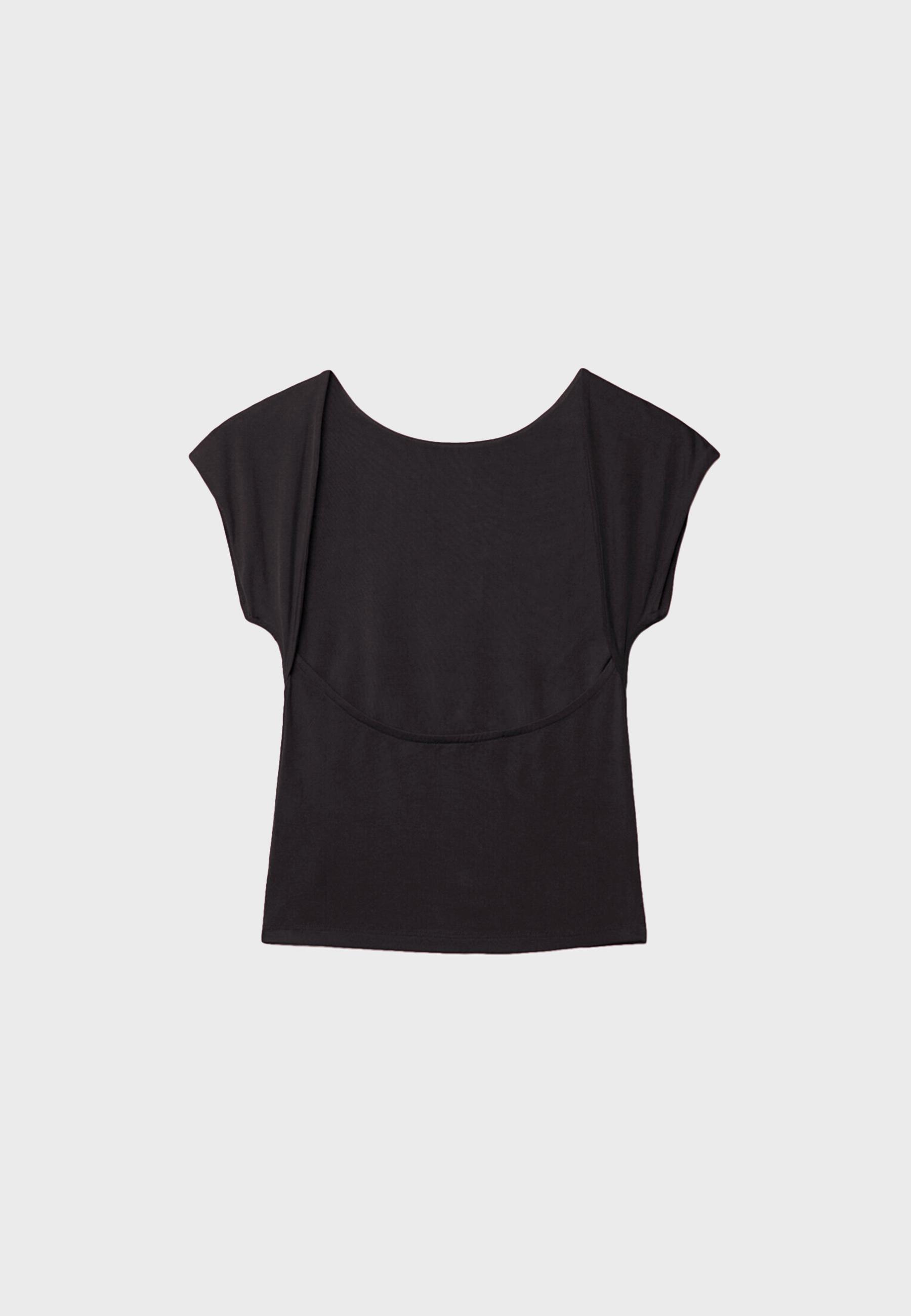 Open-back T-shirt — Black