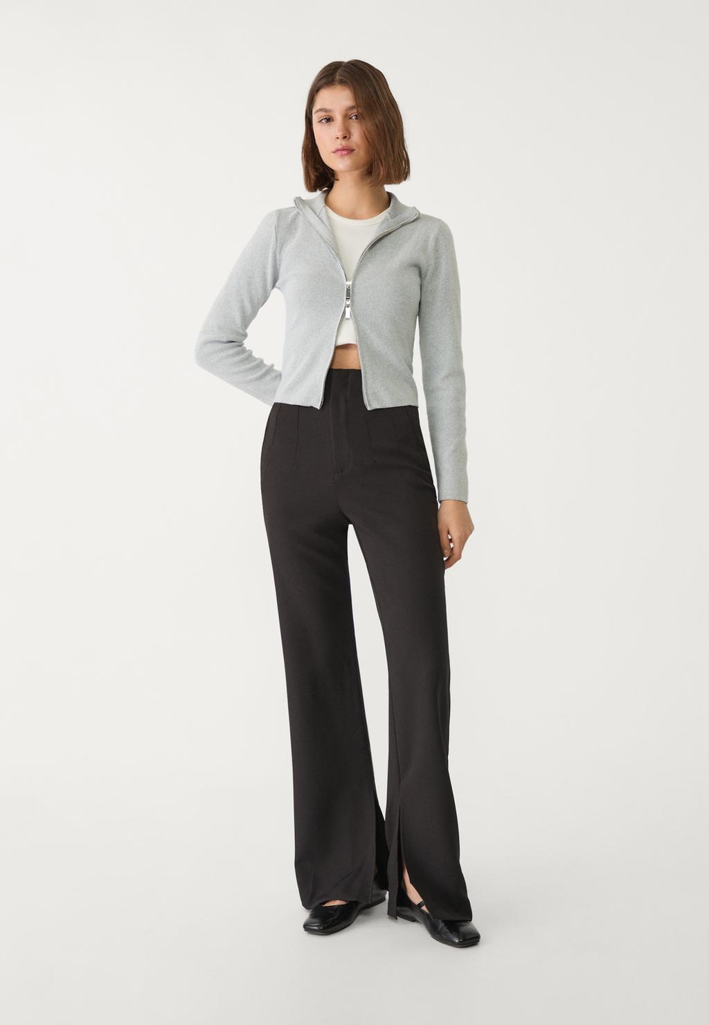 Dressy super high-waist trousers