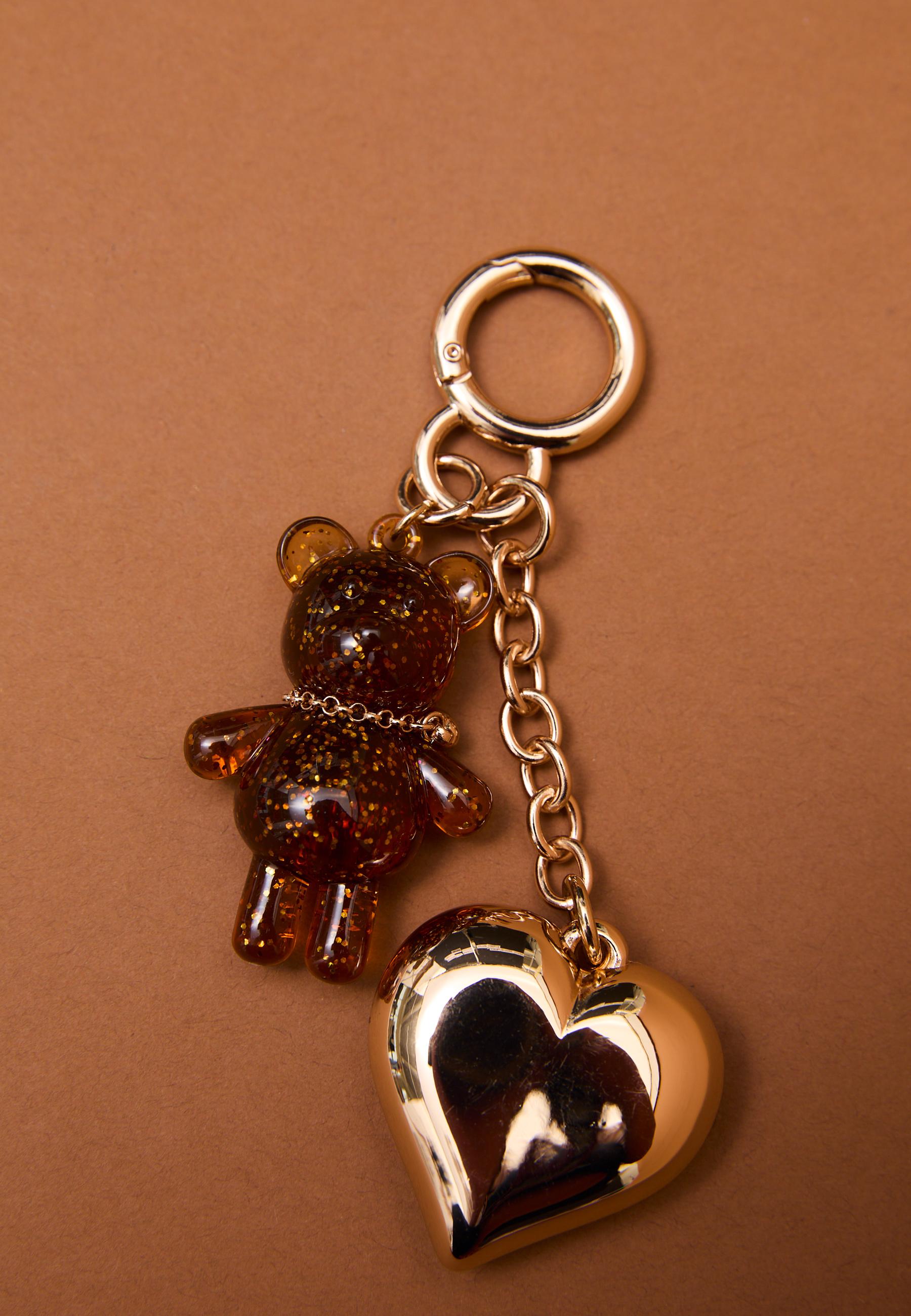 Metallic bear charm — Brown