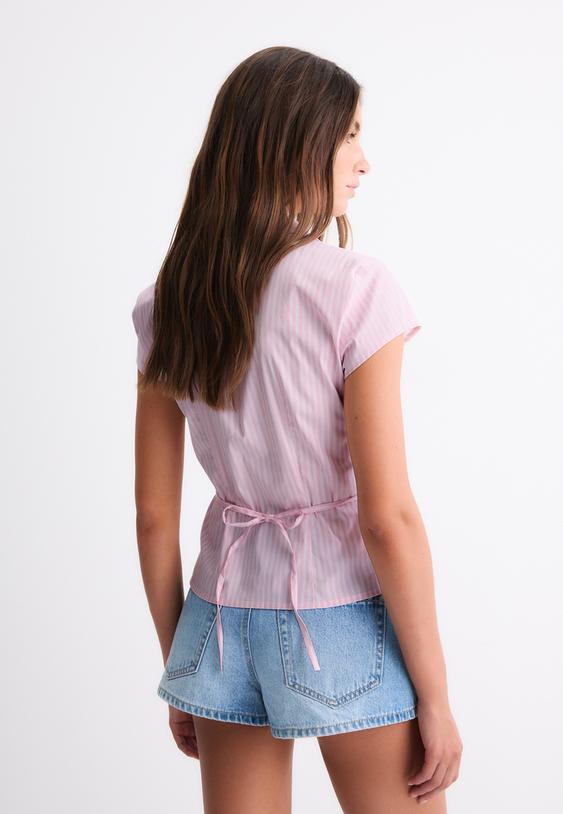 camisa manga corta corte bajo pecho l02075328