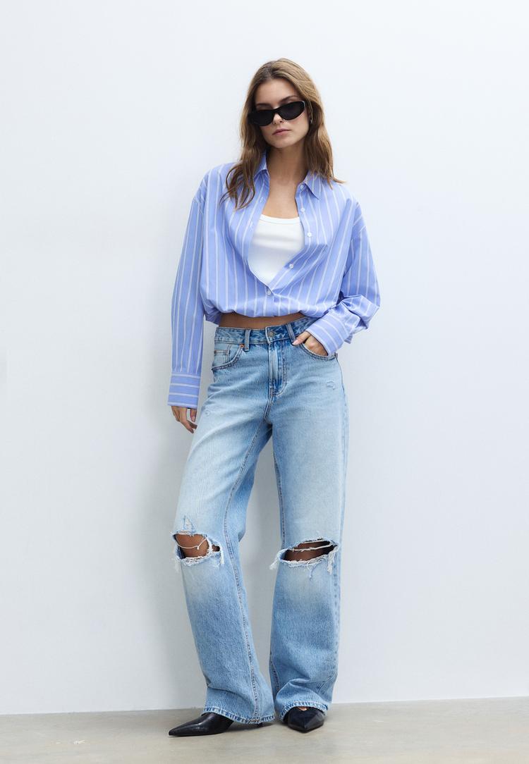 camicia bimateriale a palloncino