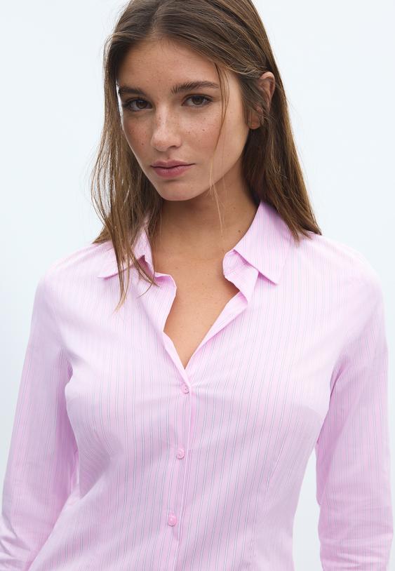 camicia basic fitted a righe