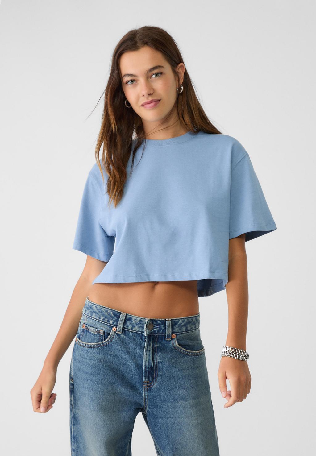 Camiseta crop heavy cotton