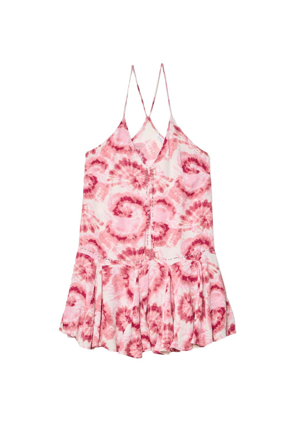 Krótka, zwiewna sukienka tie dye