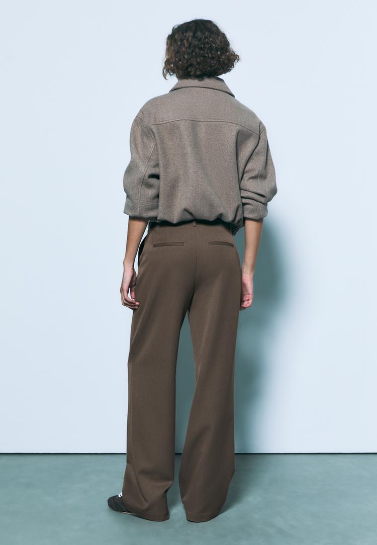 pantalon fluido recto vestir cinturon