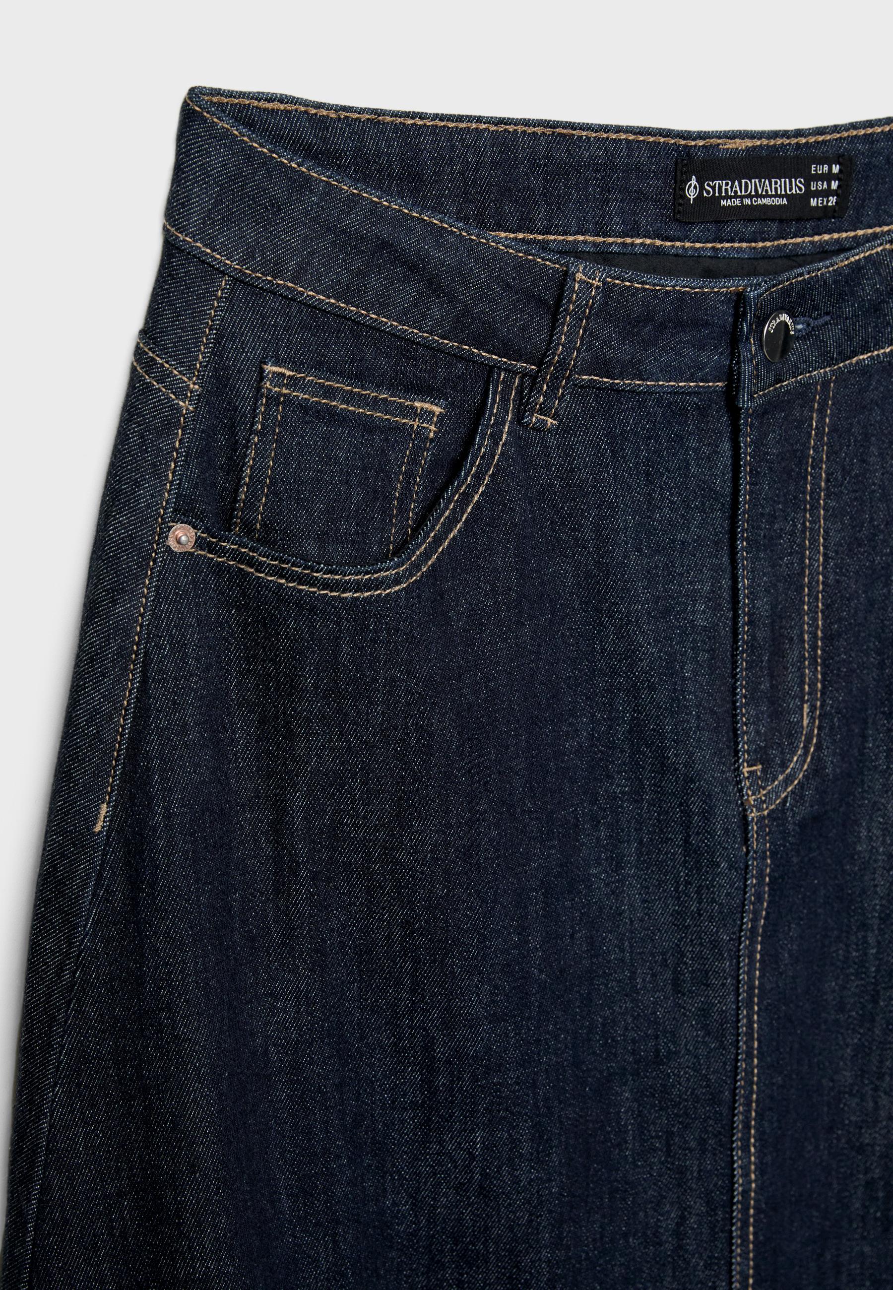 Long denim balloon skirt - Women's fashion | Stradivarius