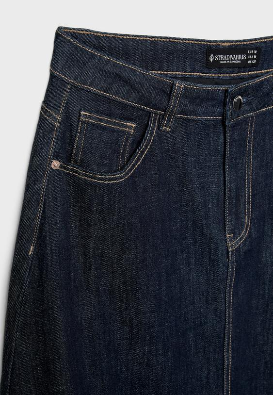 Uzun denim balon etek