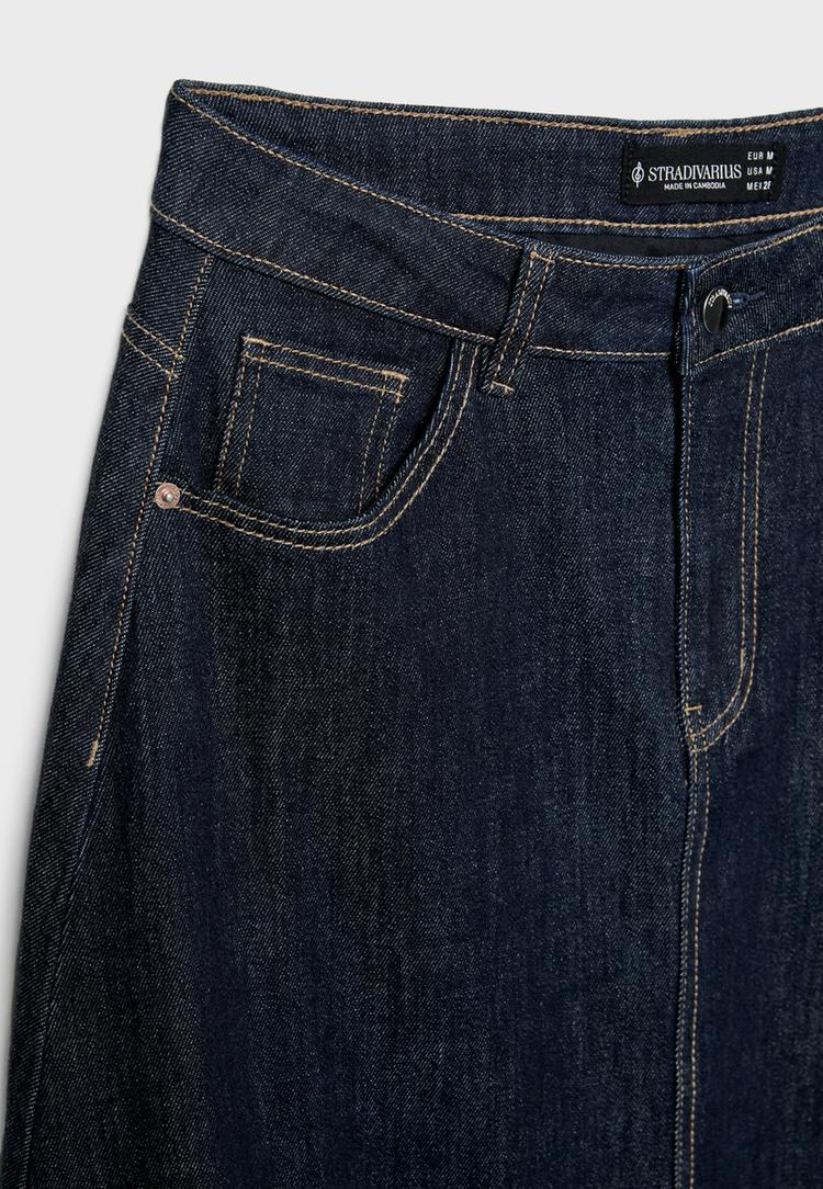 Uzun denim balon etek_0