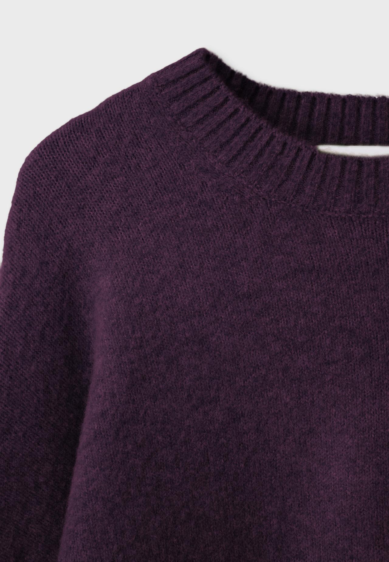 Soft-touch basic knit jumper — AUBERGINE