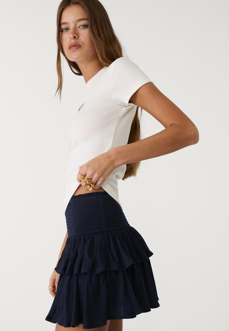 falda pantalon mini volantes