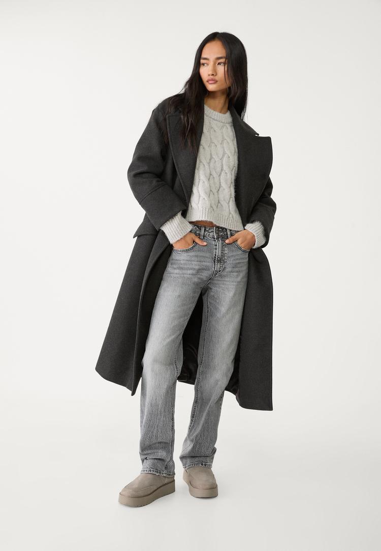 pull cropped en maille tressee