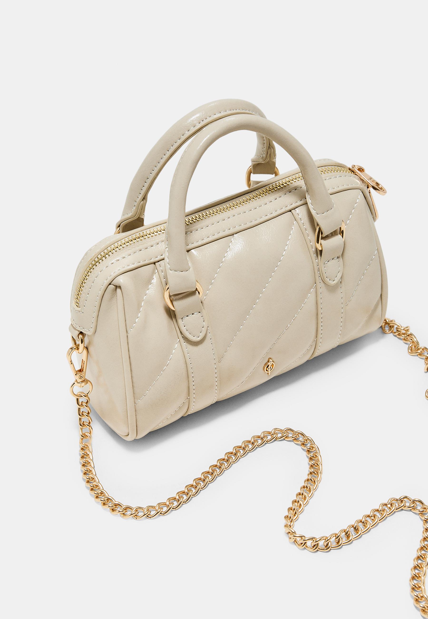 Quilted bowling bag — Ecru