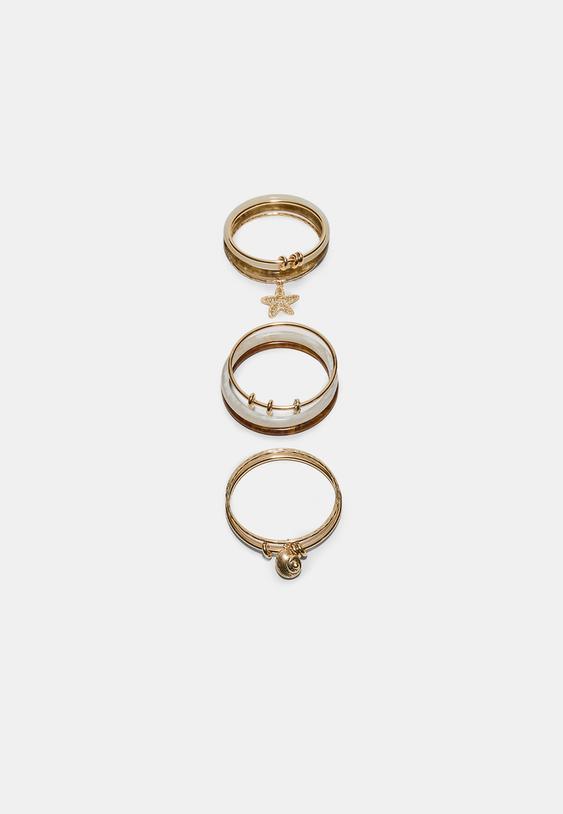 set 10 pulseras charms mar