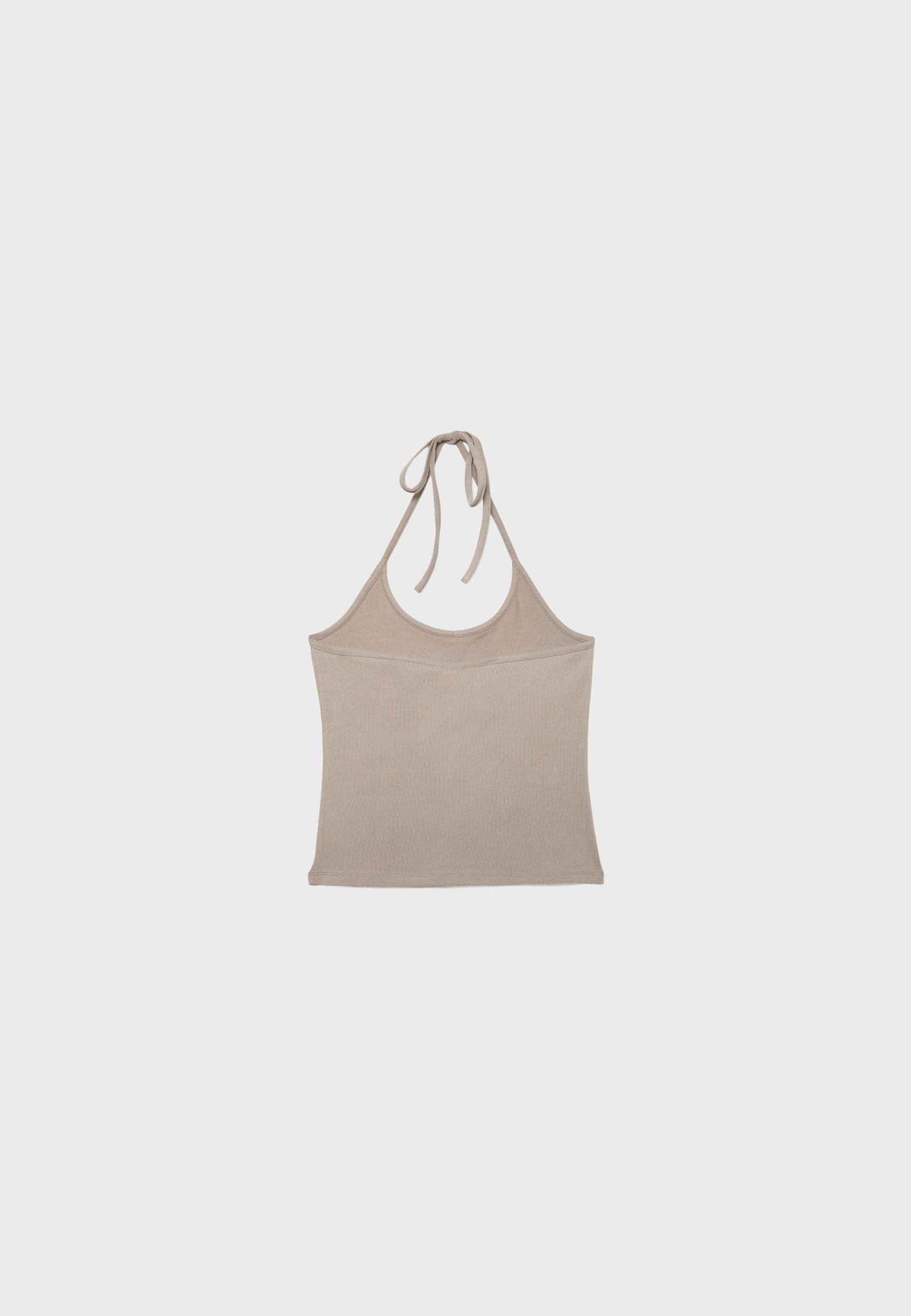 Knit halter top — Beige