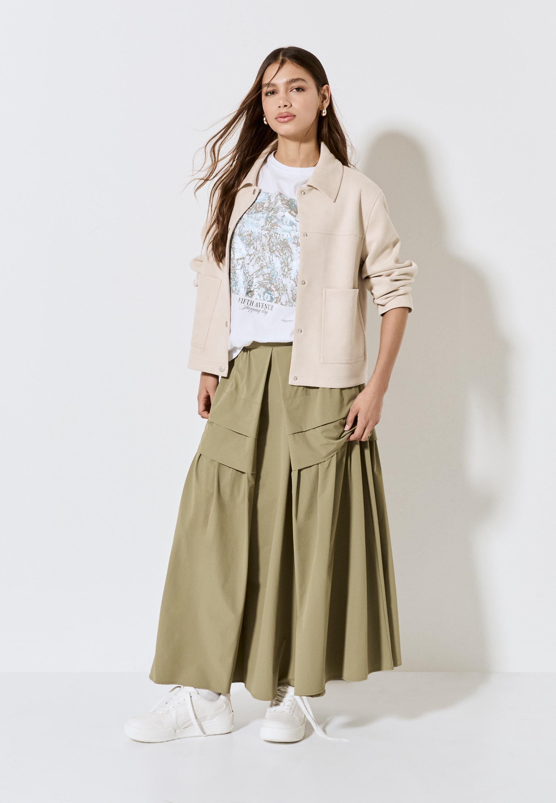 Faux suede jacket — Ecru