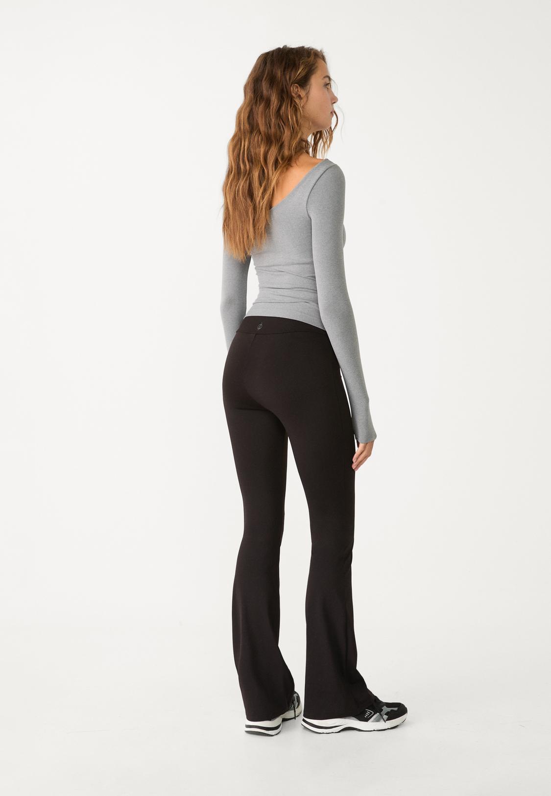 Calça Boca De Sino Legging Flare Preta Legging Flare Boca De Sino
