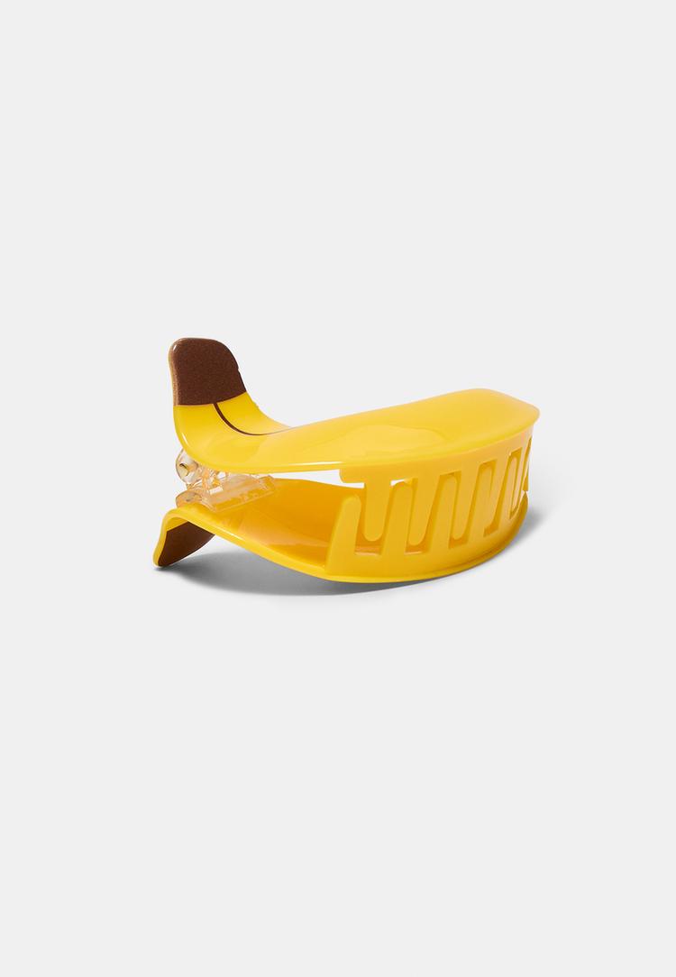 Stradivarius Κλιπ Γούνας Μπανάνα Ανοιχτό Κίτρινο Os φωτογραφία