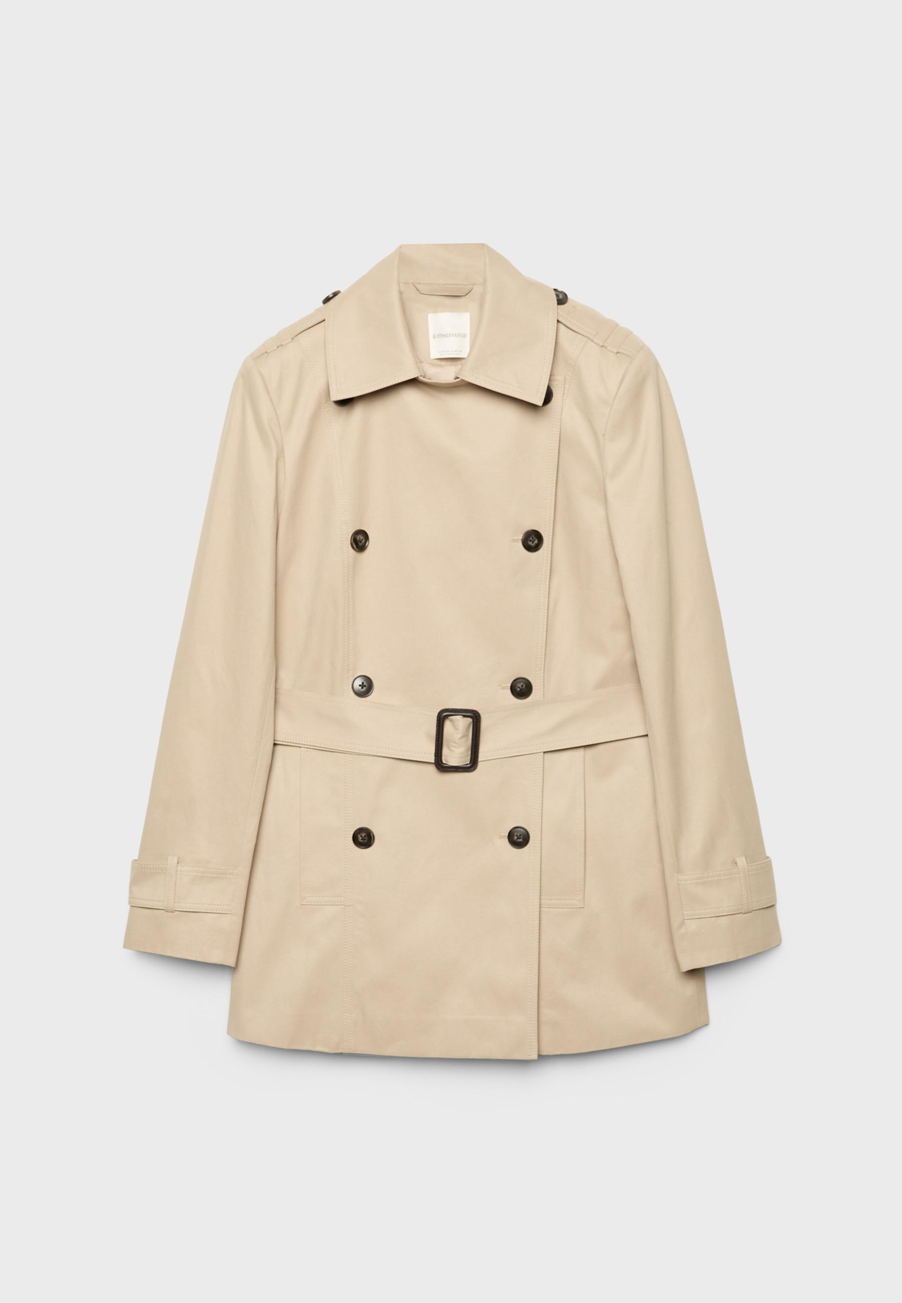 Short basic trench coat — Stone