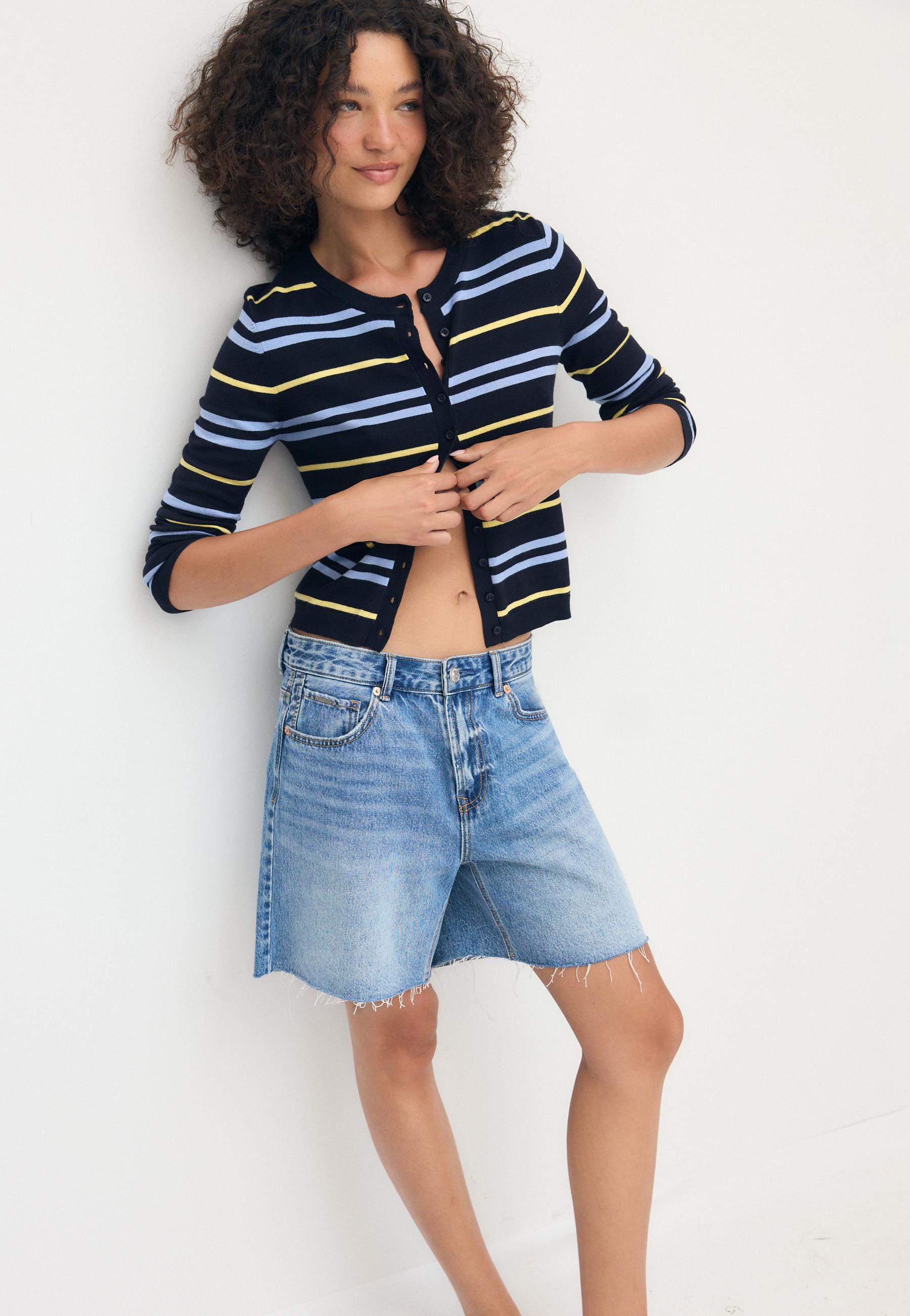 Knit cardigan — Navy blue