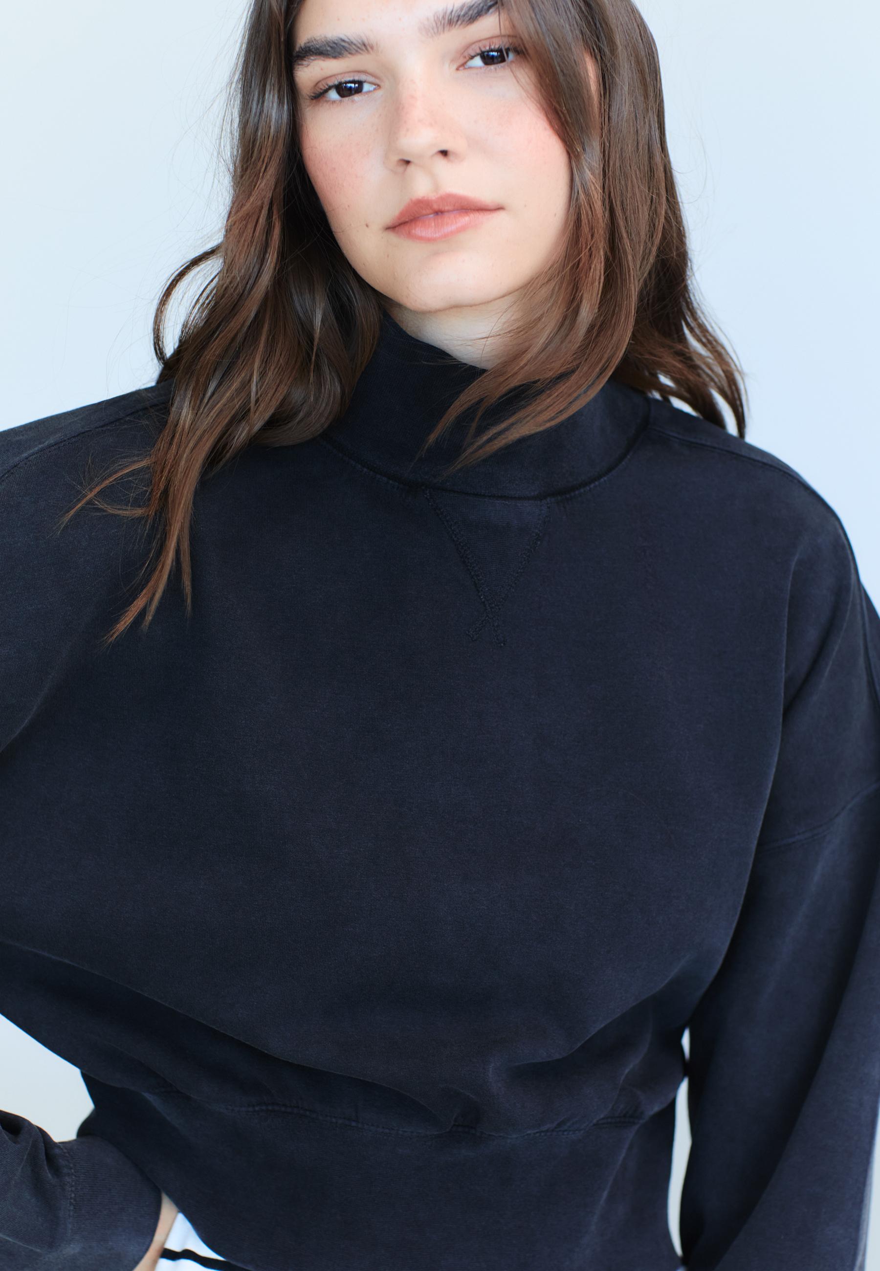 Soft-touch interlock sweatshirt — Dark grey