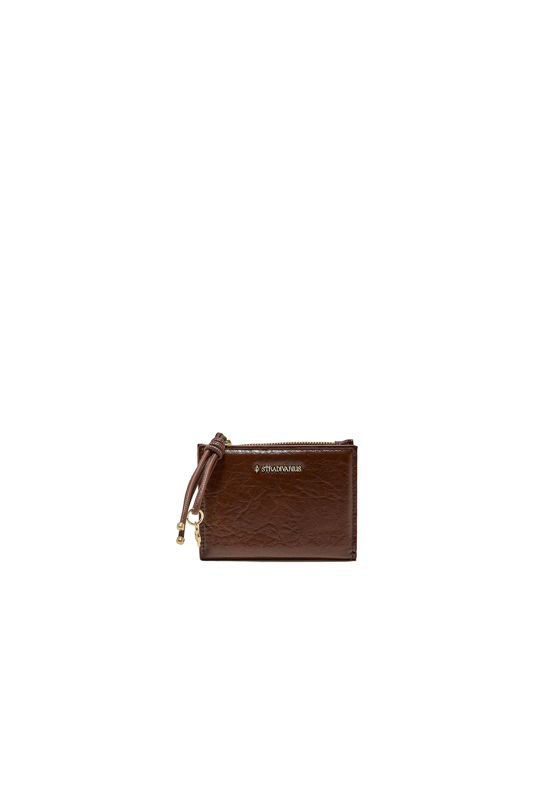 Purse with zip pull detail — Brown