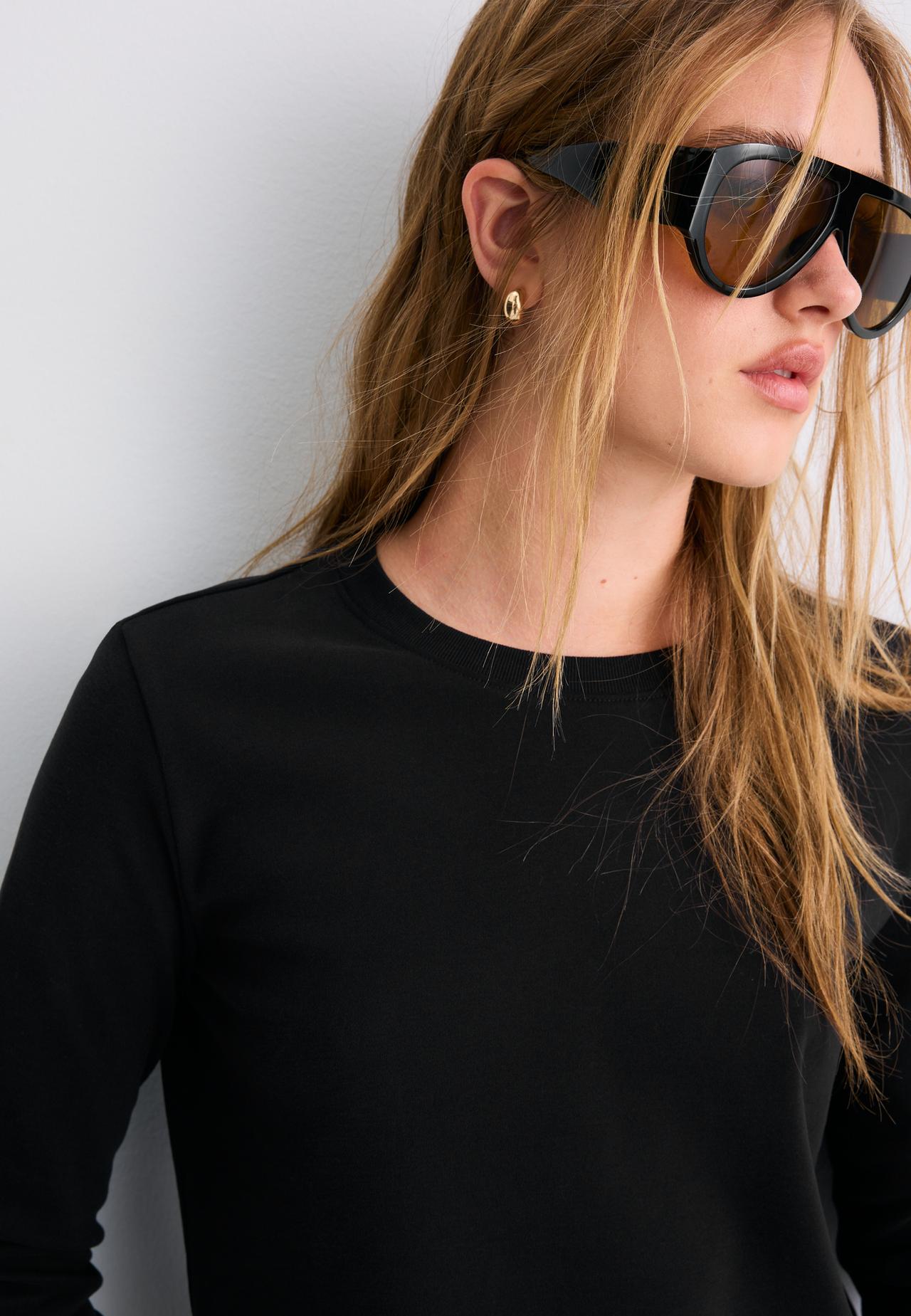 Basic regular fit cotton T-shirt — Black