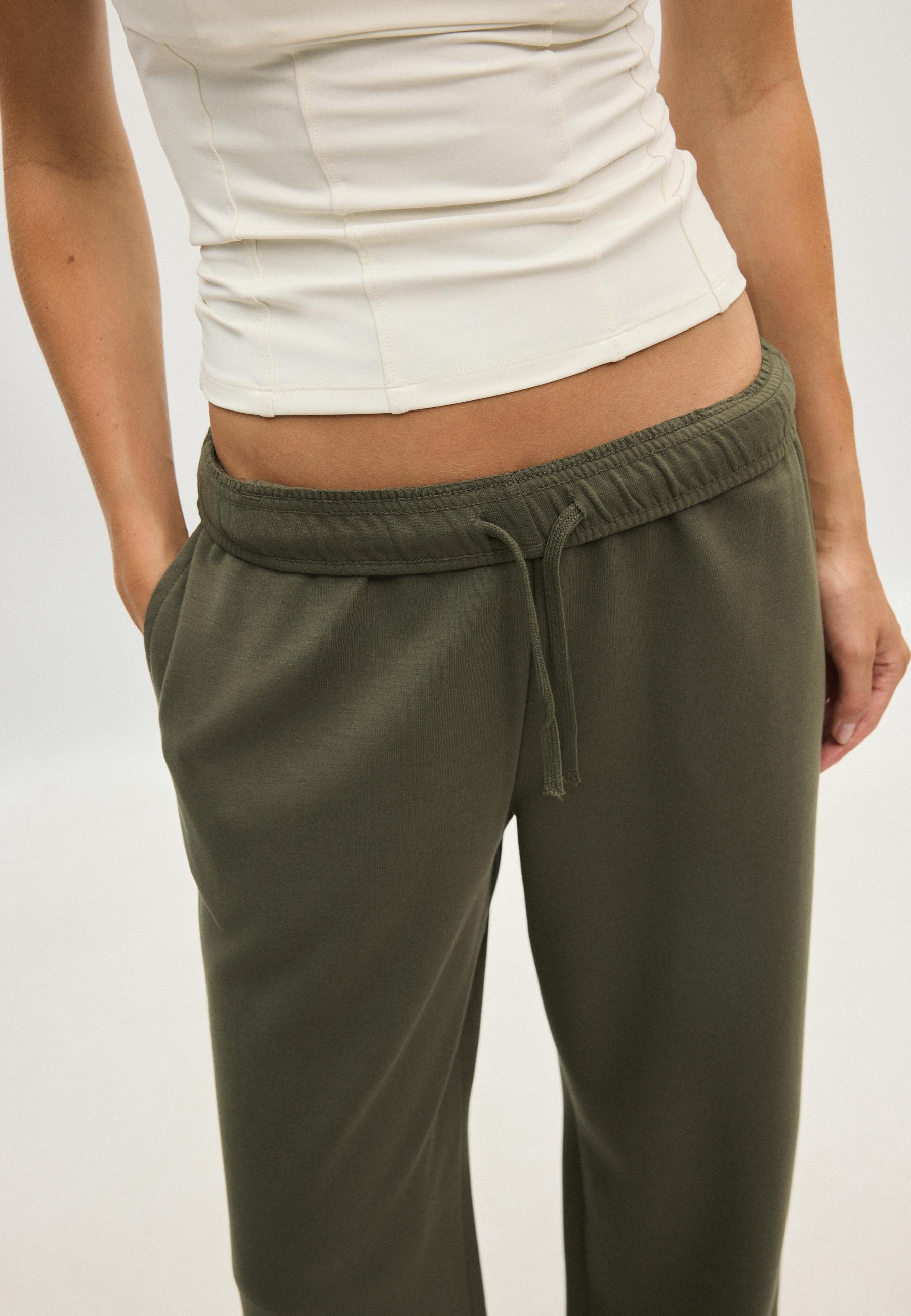 Wide-leg jogger trousers — Khaki