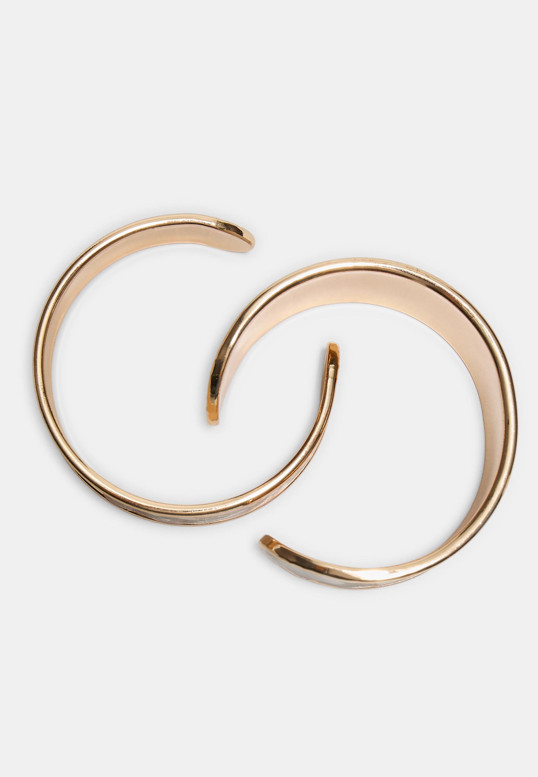 Set of 2 enamel bangles — Ecru