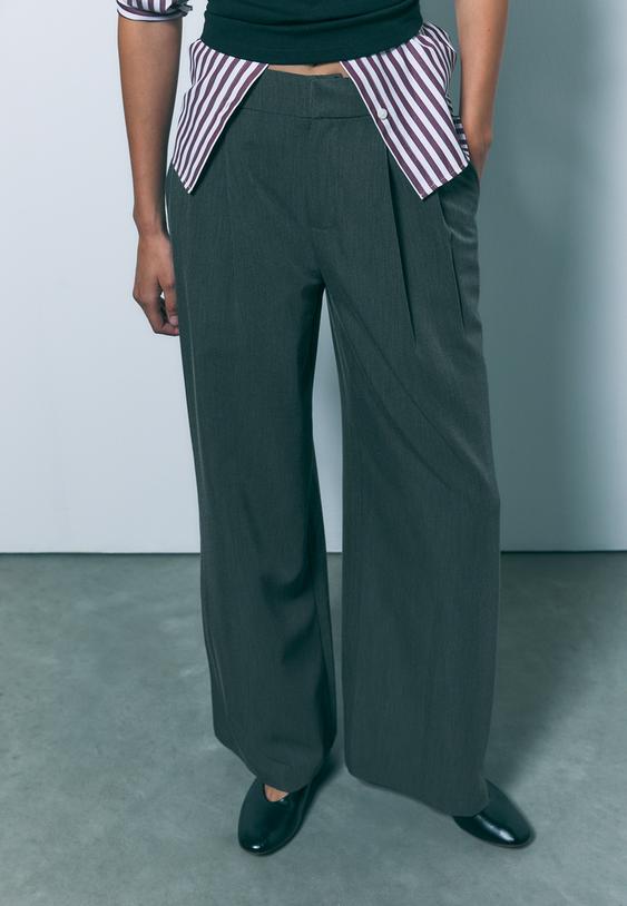 super wide leg adjustable trousers