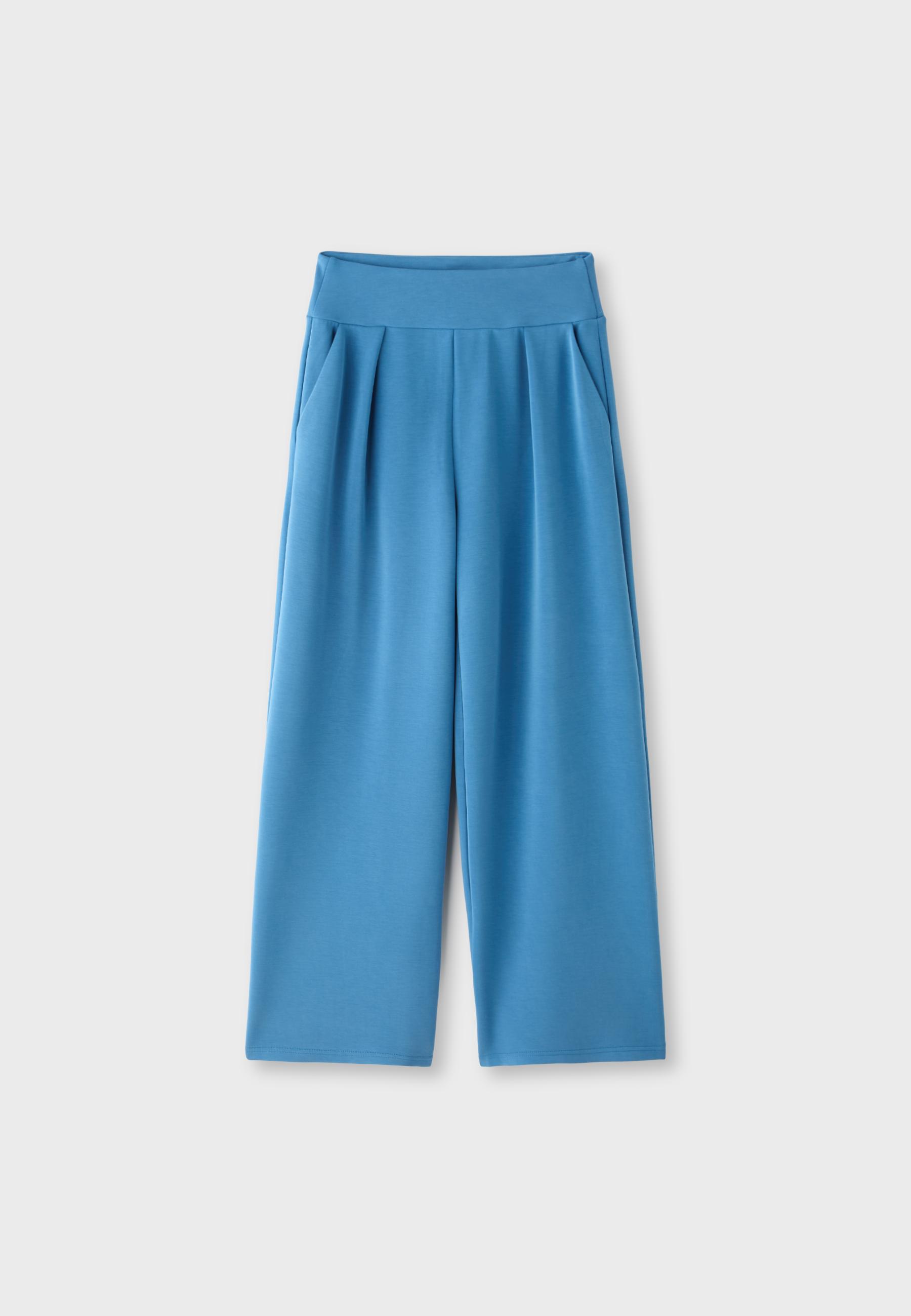 Pantalón wide leg pinzas tacto suave
