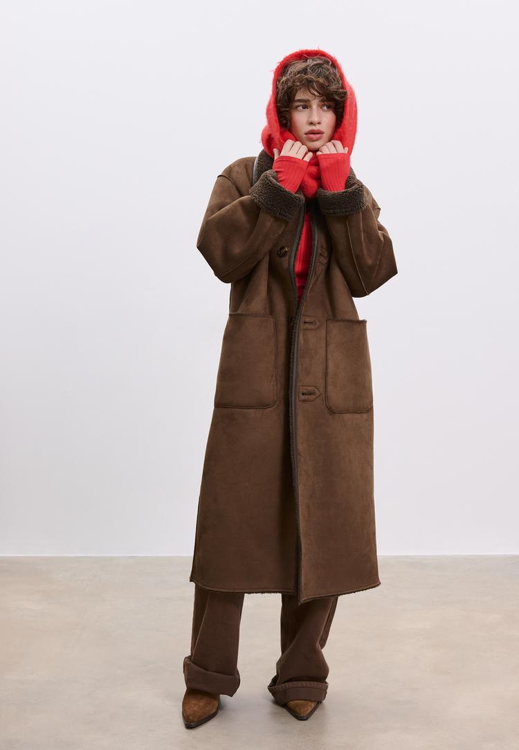 abrigo largo doble faz reversible