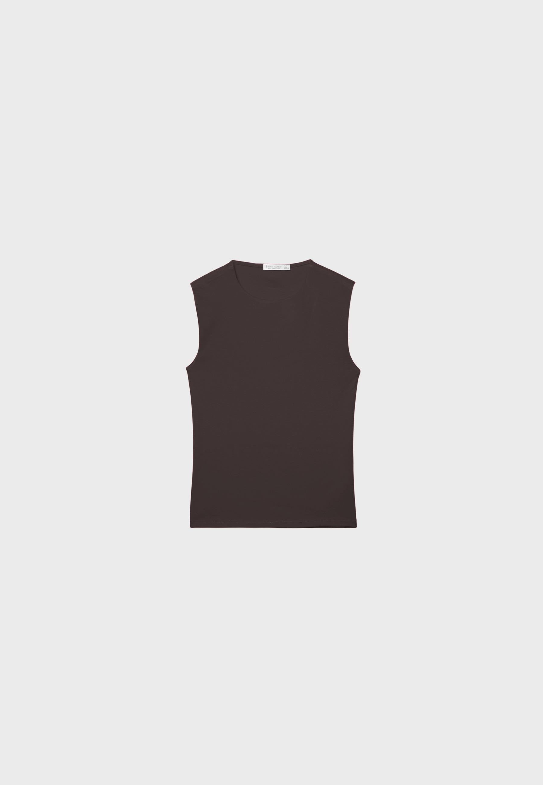 Basic Sleeveless T-Shirt — Brown