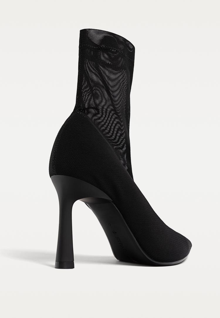 botines tacon fino rejilla