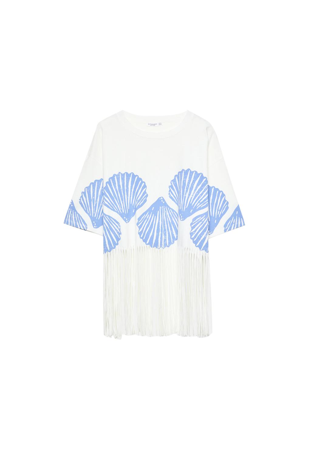 Camiseta flecos conchas