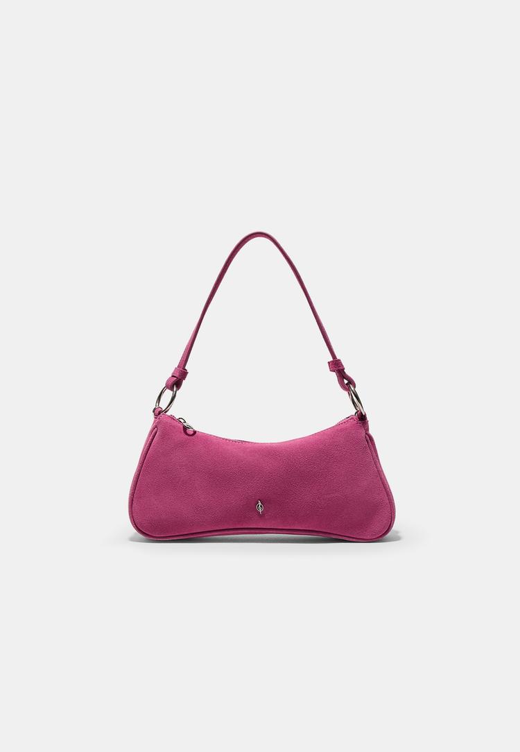 Umhängetasche Luna aus 100 % Leder Fuchsia OS