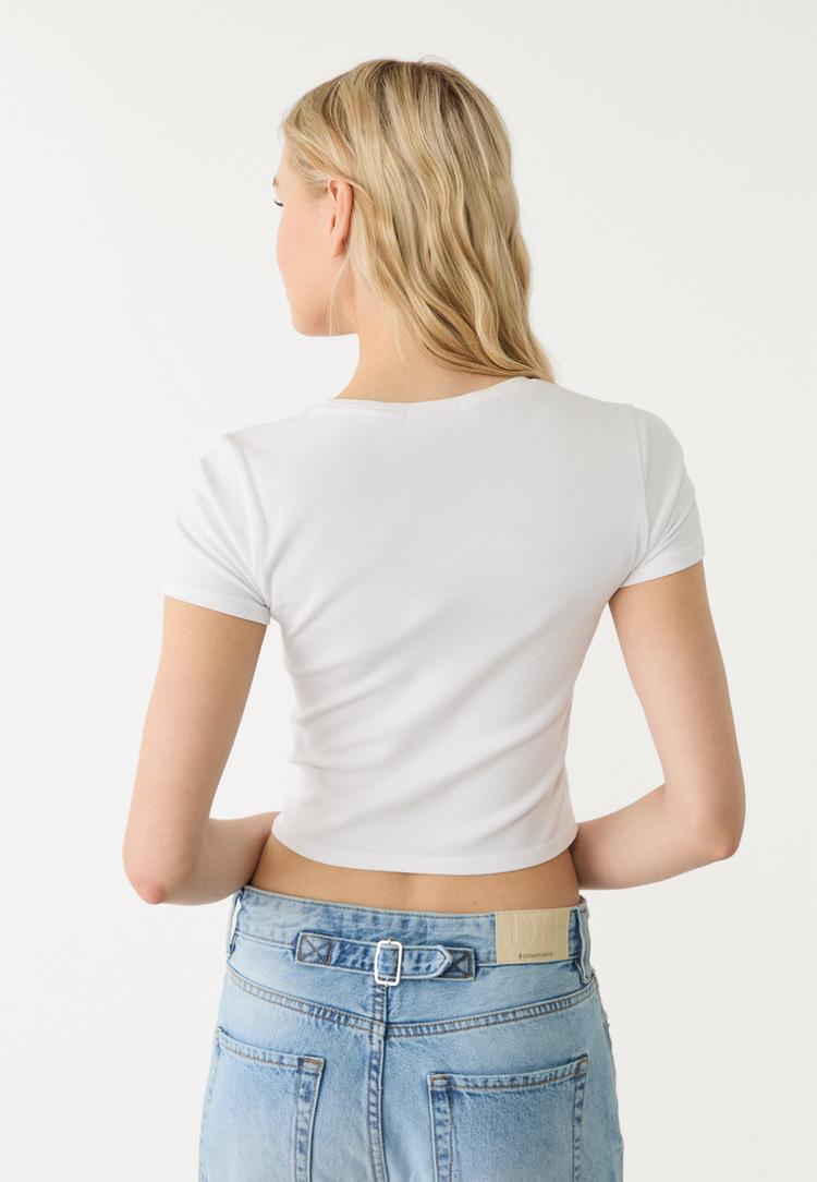 camiseta crop algodon