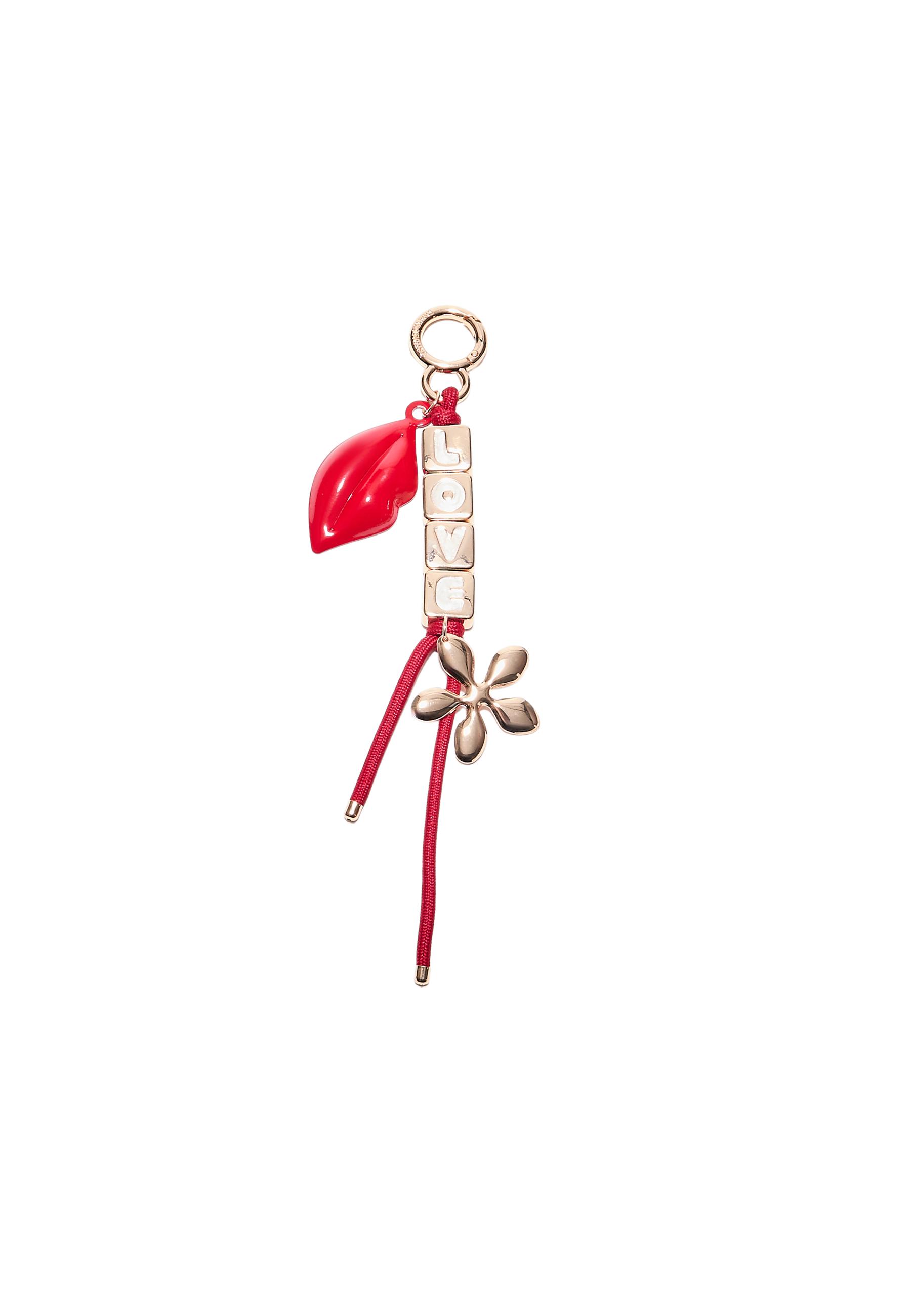 Love Lips Charm Keyring — Red