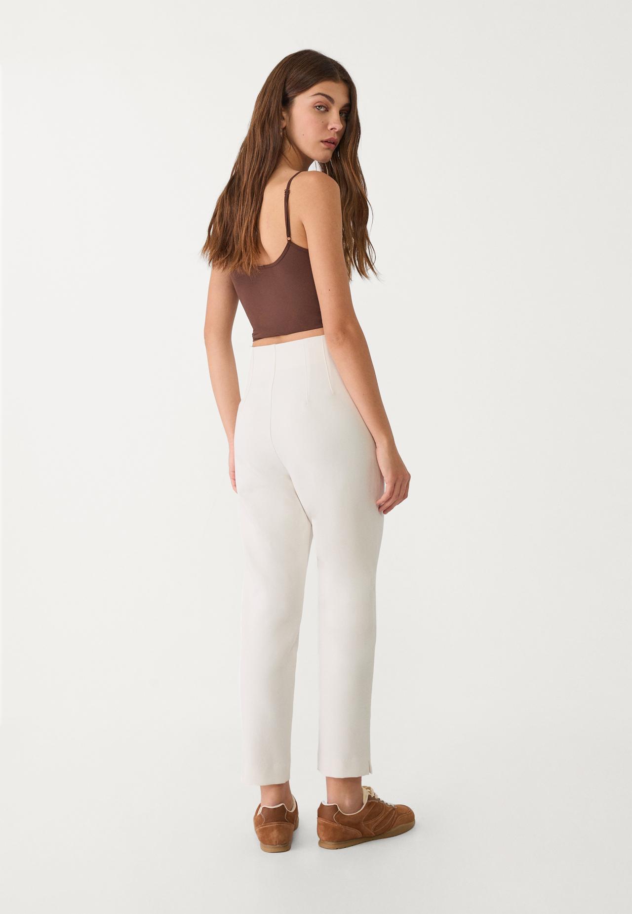 Darted smart trousers — Ecru