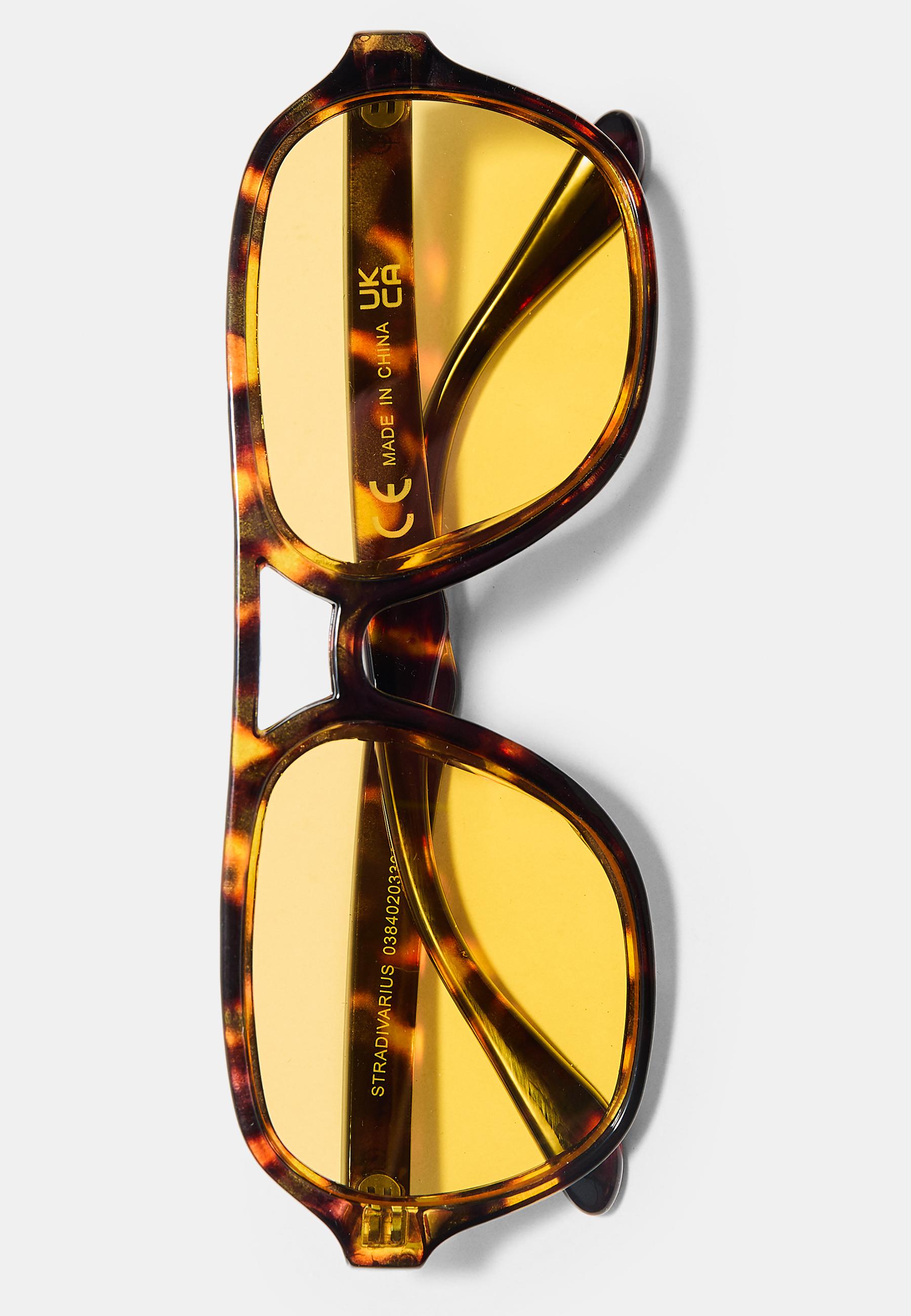 Double bridge resin sunglasses — Gold