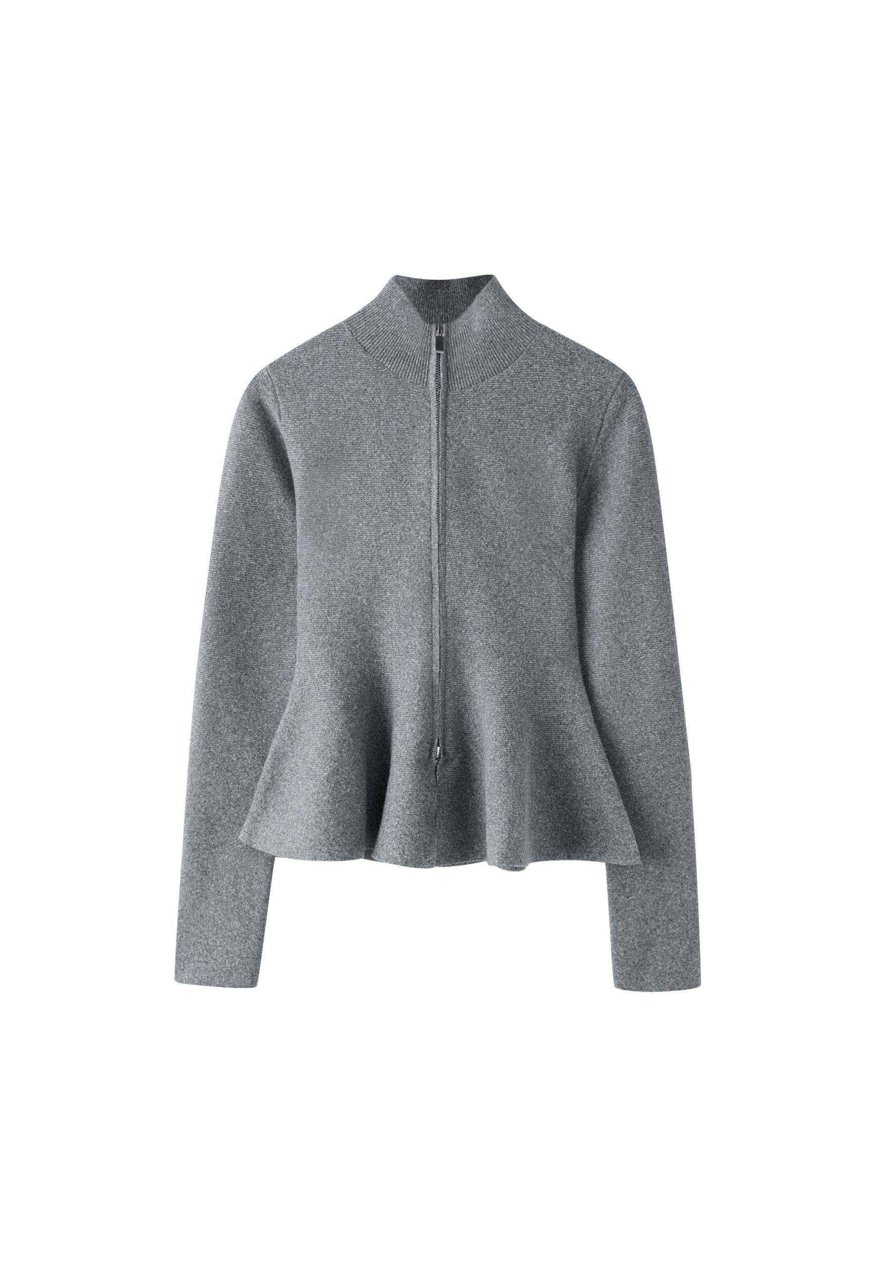 Peplum knit sweater — Dark grey