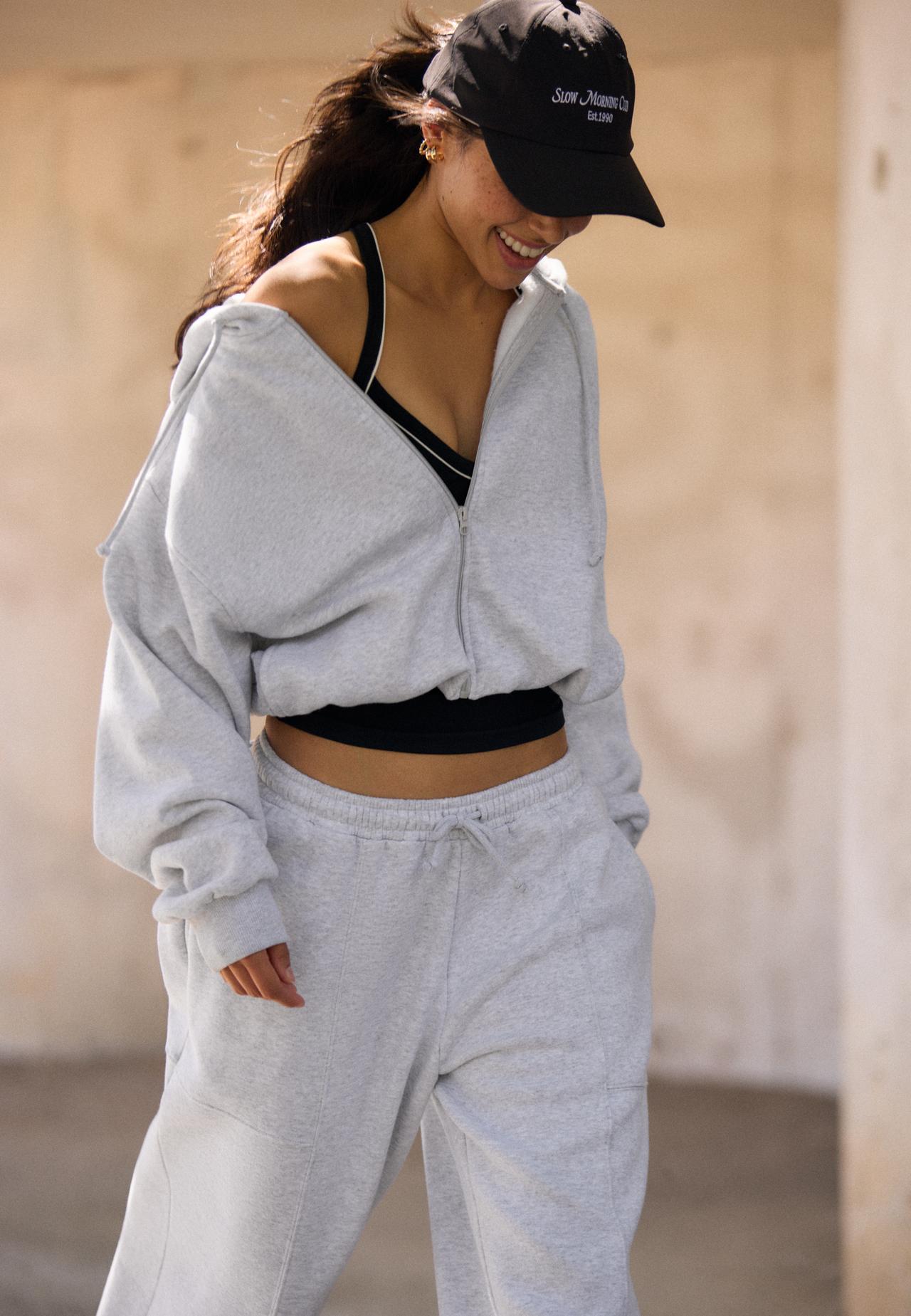 Puffed sweatshirt — Grey melange
